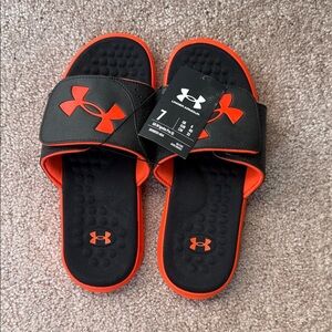 Under Armour Kids Slide Sandals - Black and Orange